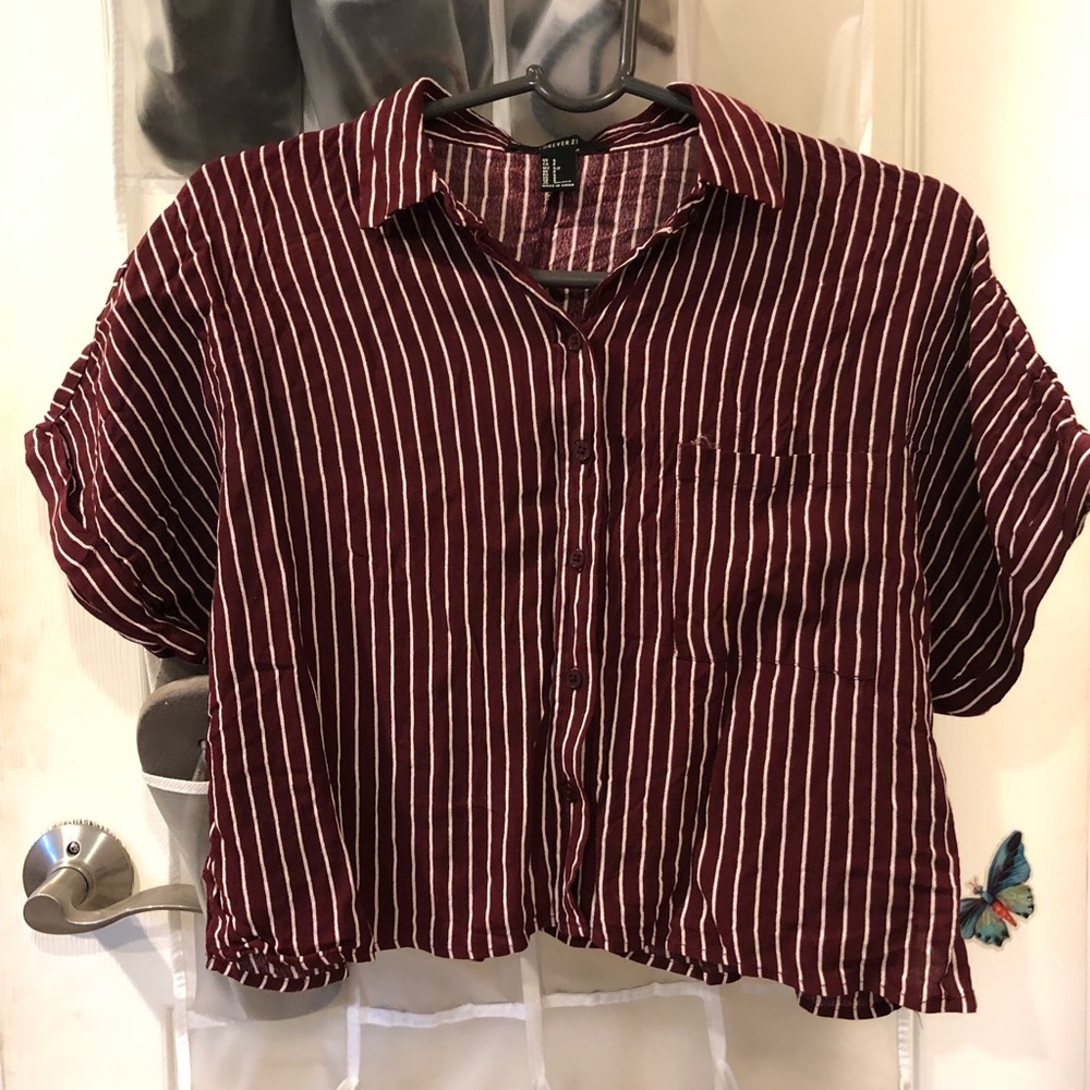 Burgundy forever 21 button down